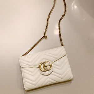 GG Marmont Matelassé Leather Wallet on a Chain